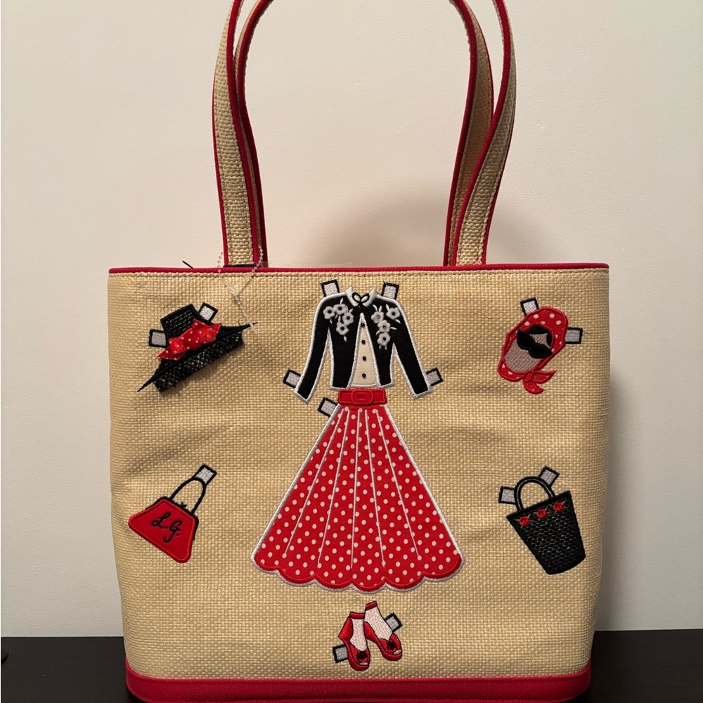 Lulu Guinness straw tote bag